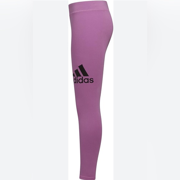 EUC Adidas Girls Pink Logo Cotton Leggings - Picture 2 of 7